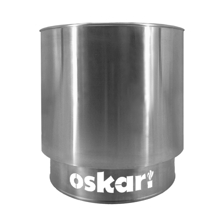 Eldkorg i rostfritt stål (metallfärgad)