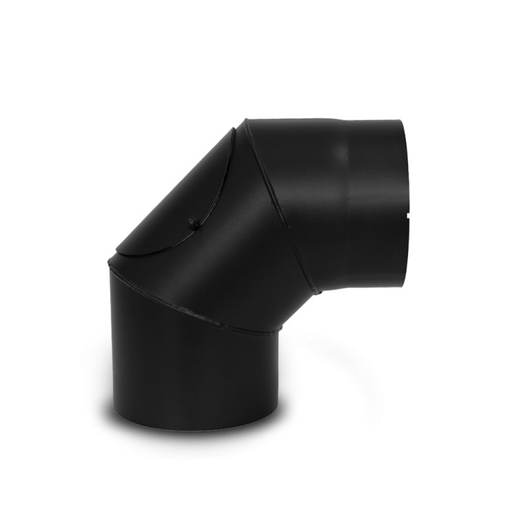 Rörböj för kaminrör 90° m. sotlucka ø 150 svart
